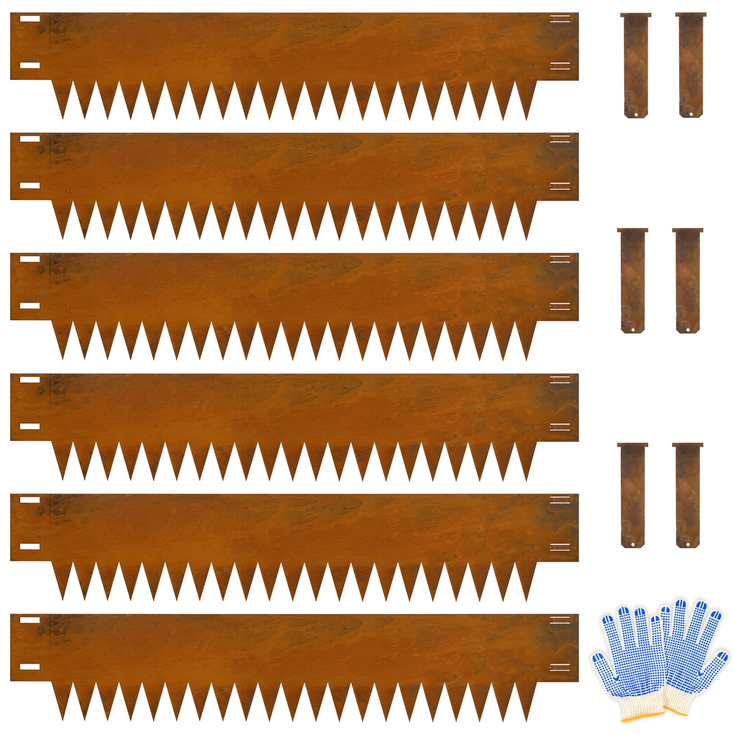 Buckle Corten Steel Edging (6 Pieces)