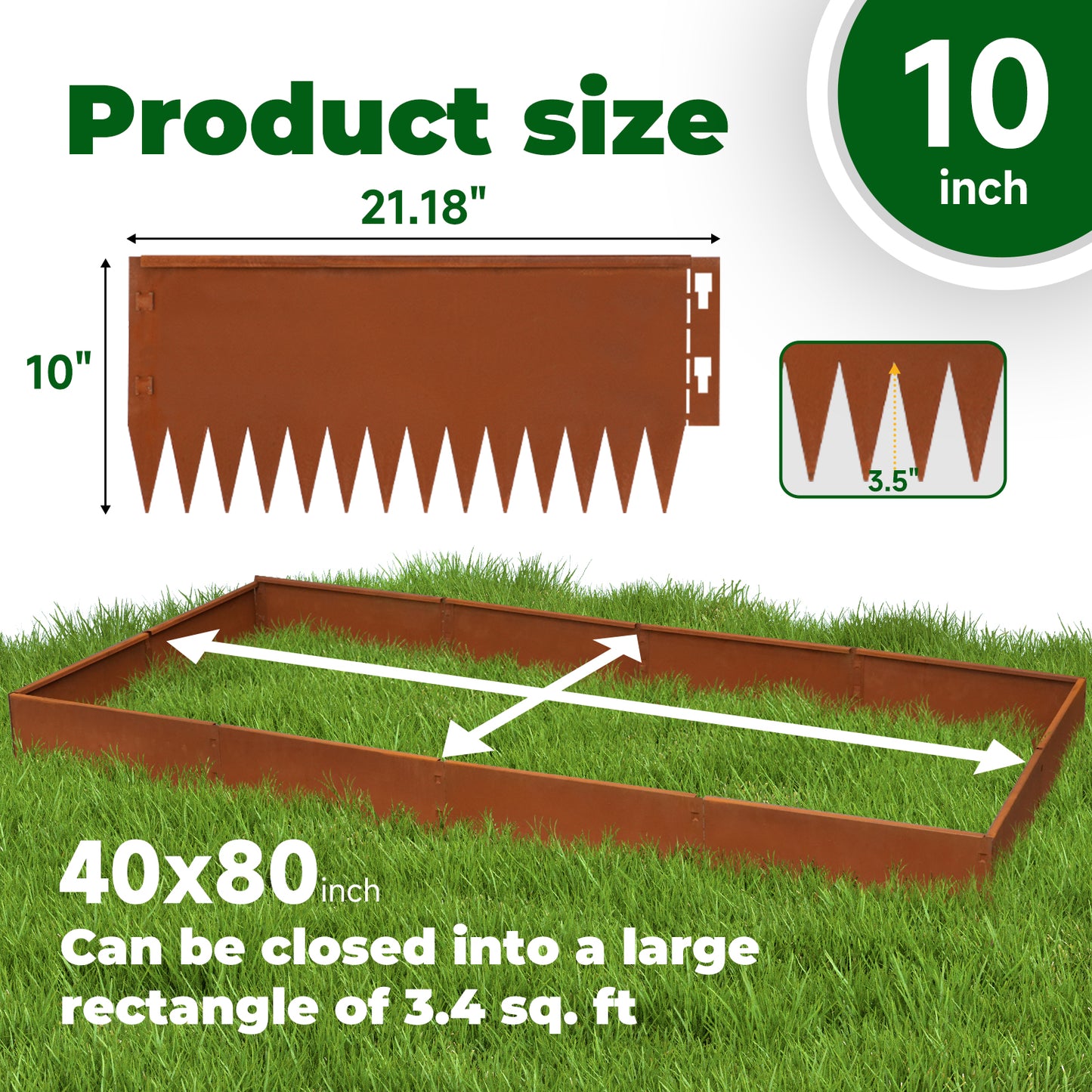 Buckle Corten Steel Edging 12 Pieces