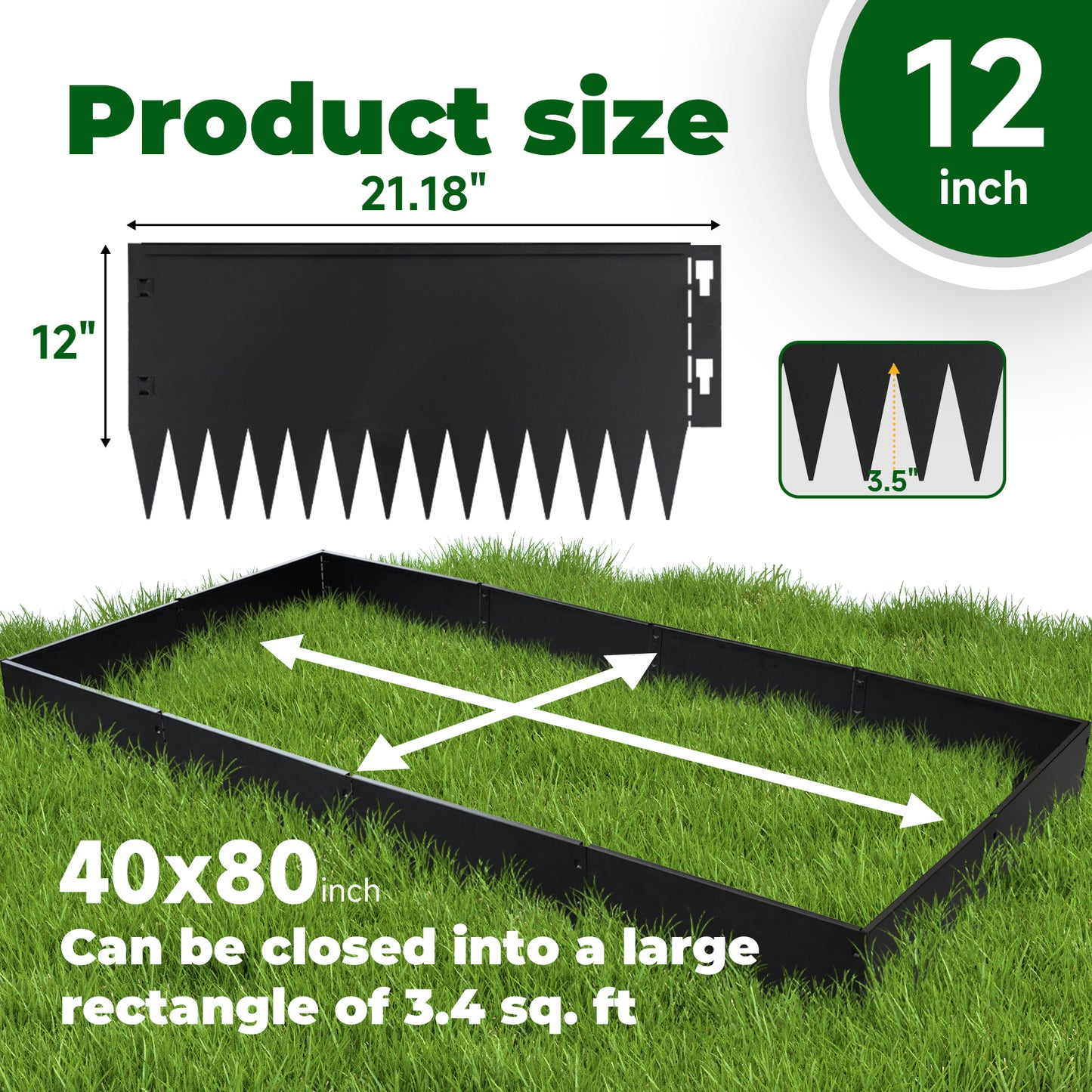 Buckle Black Spray Painting Edging Sets (12 Pieces)