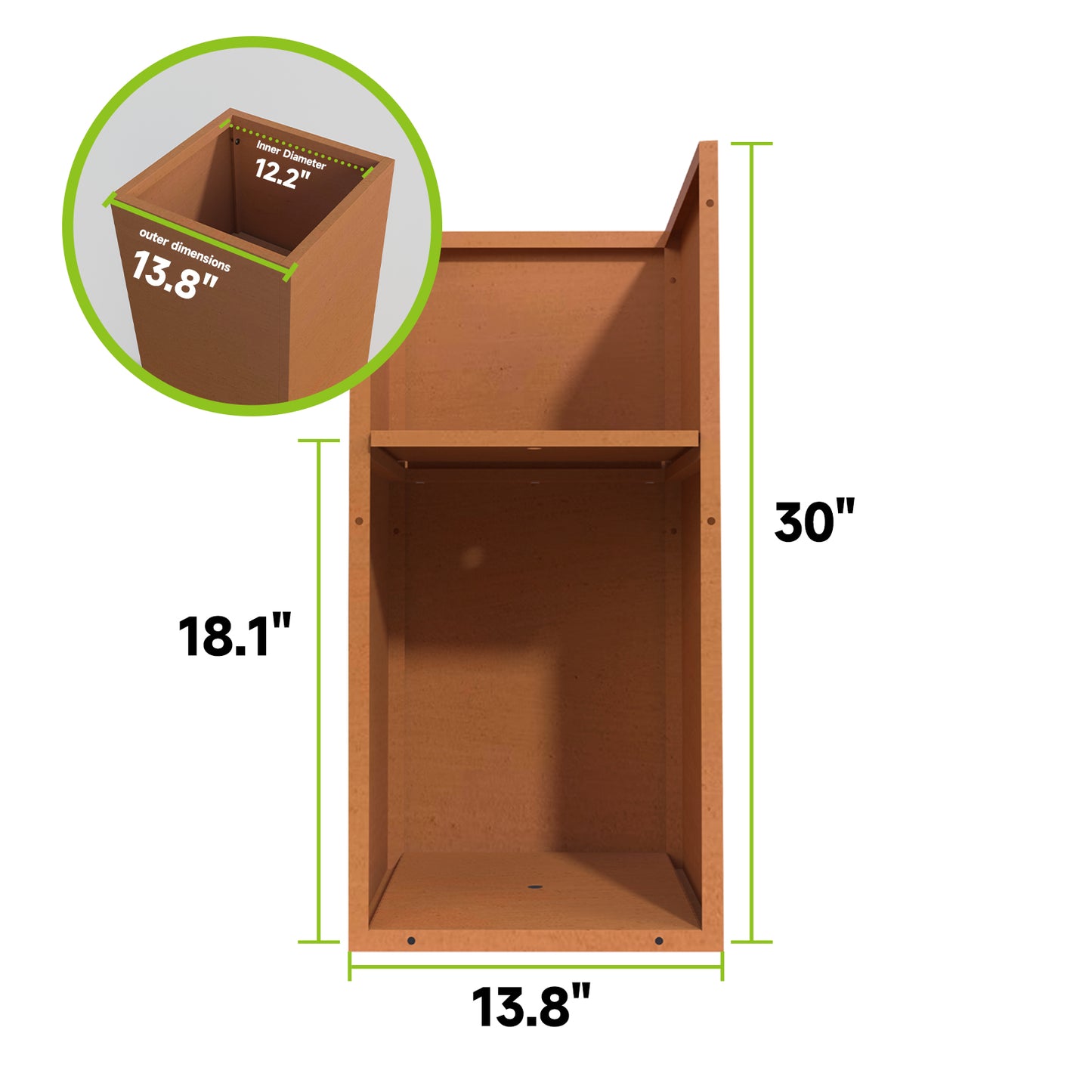 Corten Steel Planter With Partition