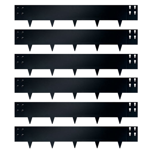 Black Powder Coating Edging Single Tooth 6 Pieces