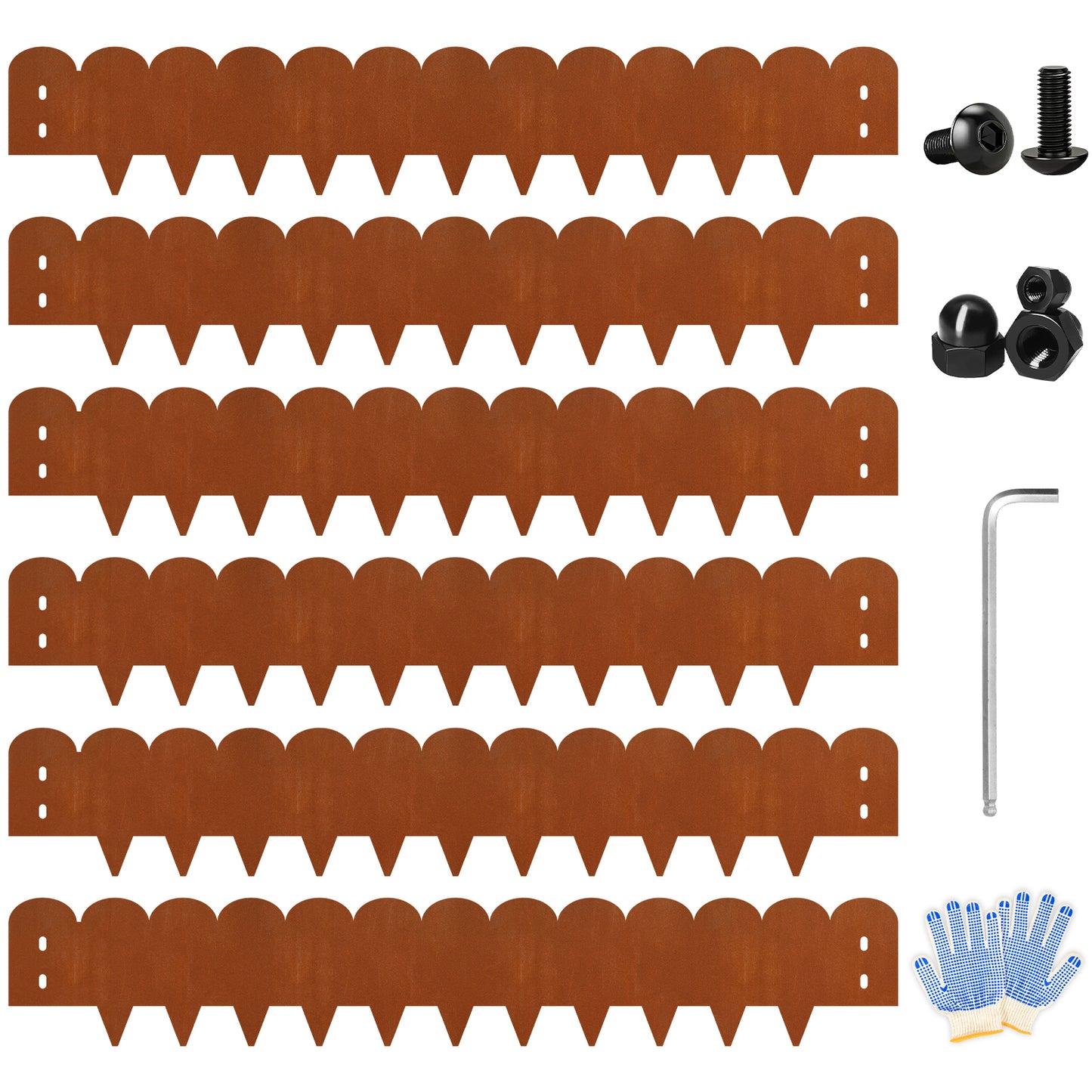 Heavy Duty Scalloped Edges Garden Edging (6 Pieces)