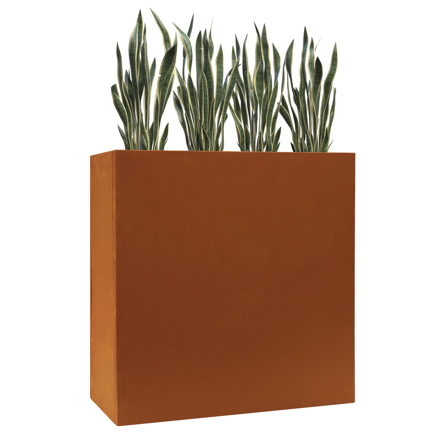 Rectangular Corten Steel Planter With Partition