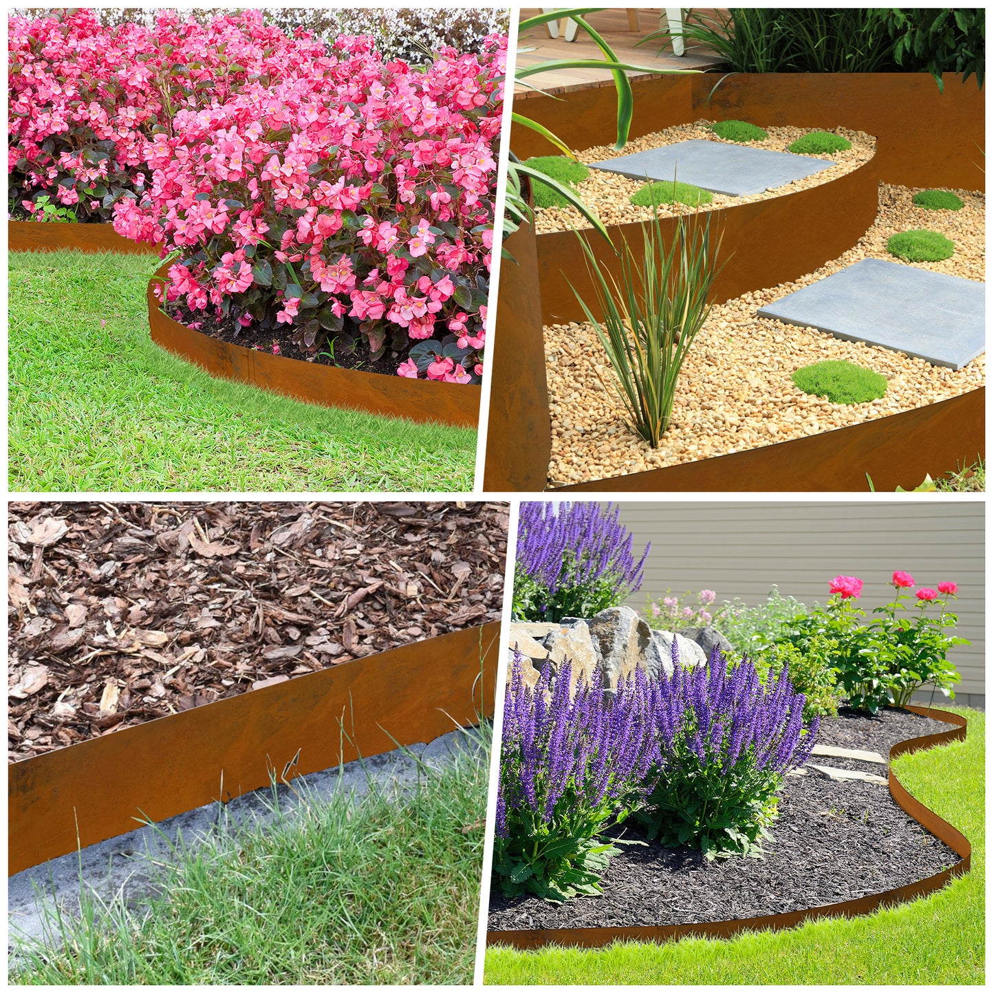 Buckle Corten Steel Edging (6 Pieces)