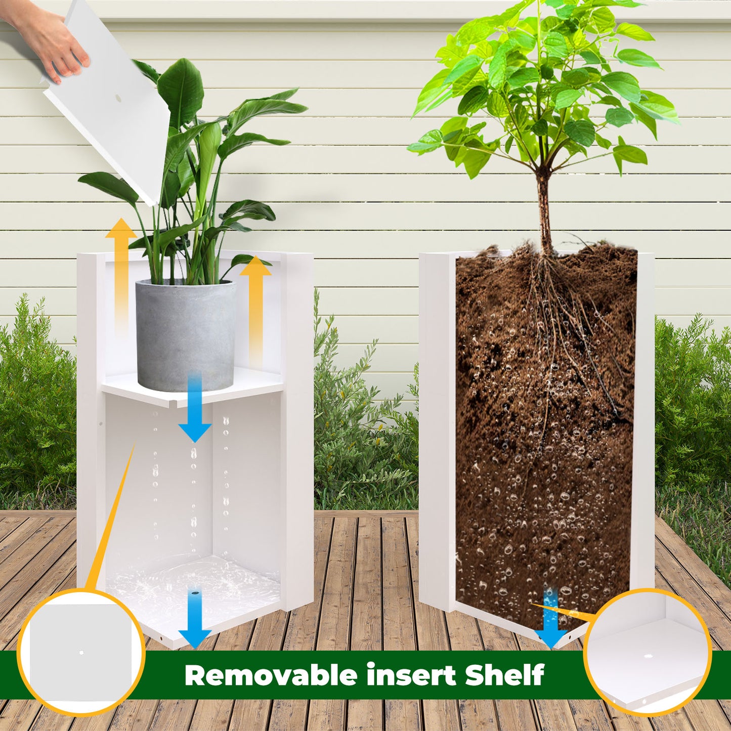High Spray Painting Planter With Partition