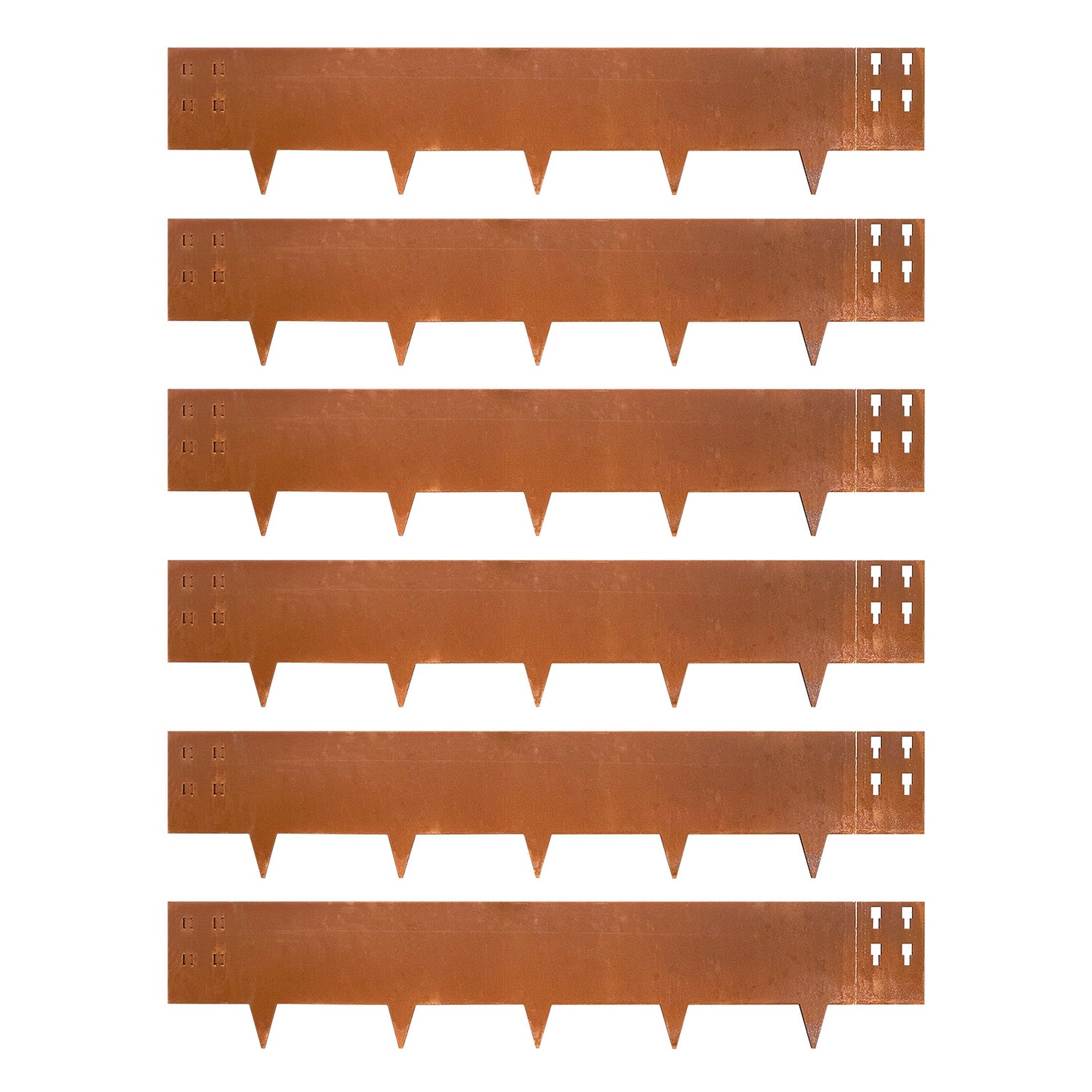 Corten Steel Edging Single Tooth 6 Pieces
