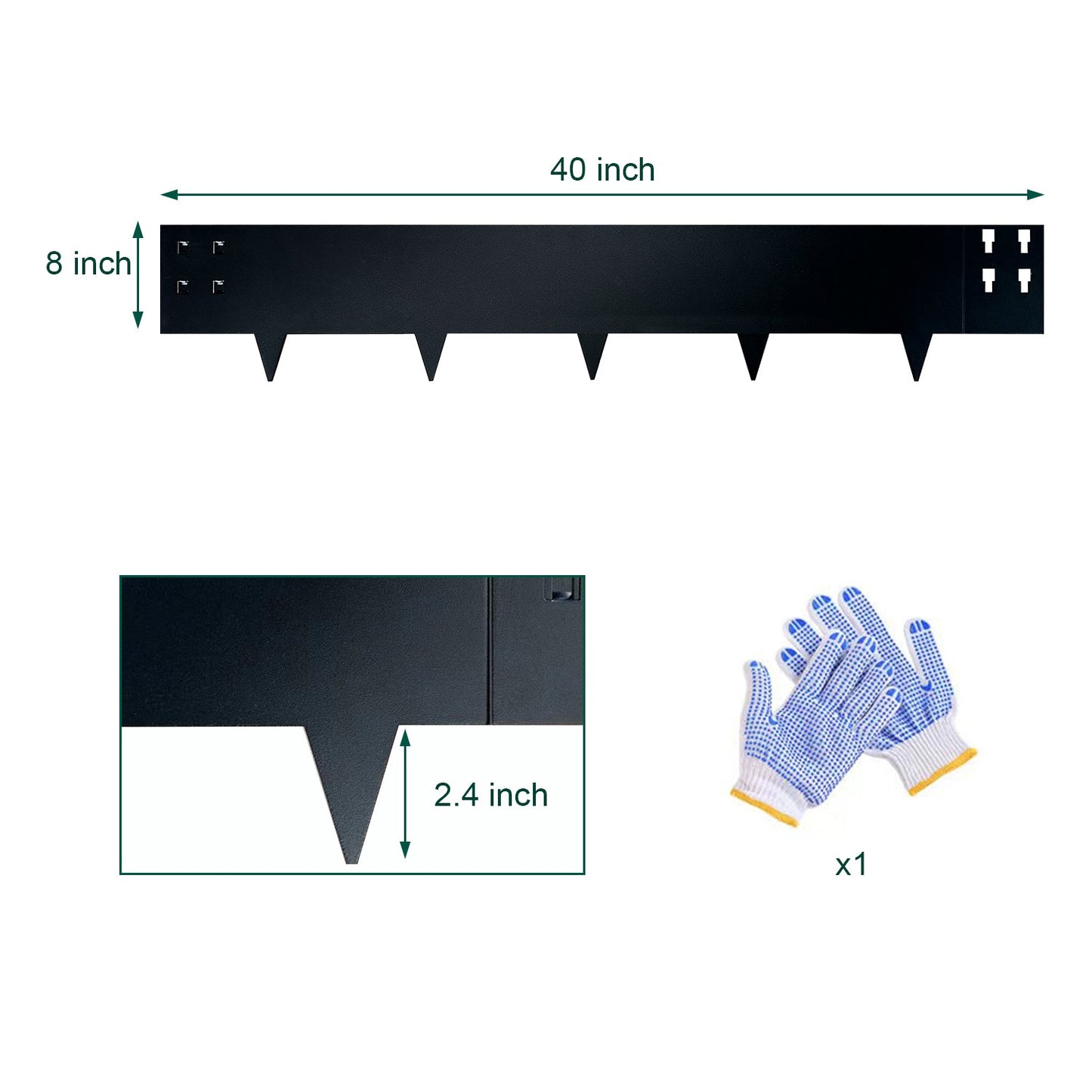 Black Spray Painting Edging Single Tooth 6 Pieces
