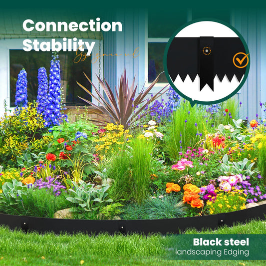 Black Powder Coating Landscape Edging Set (6 Pieces)