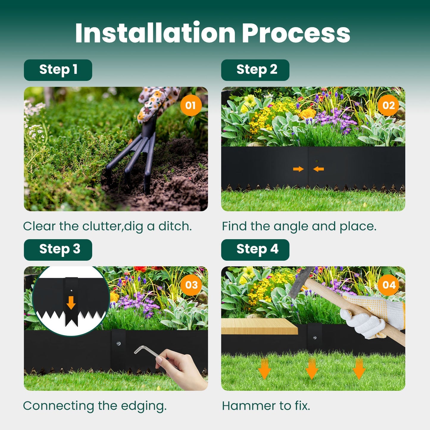 Black Spray Painting Landscape Edging Set (6 Pieces)