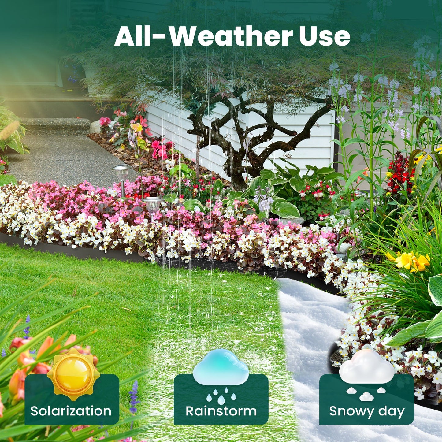 Black Spray Painting Landscape Edging Set (6 Pieces)