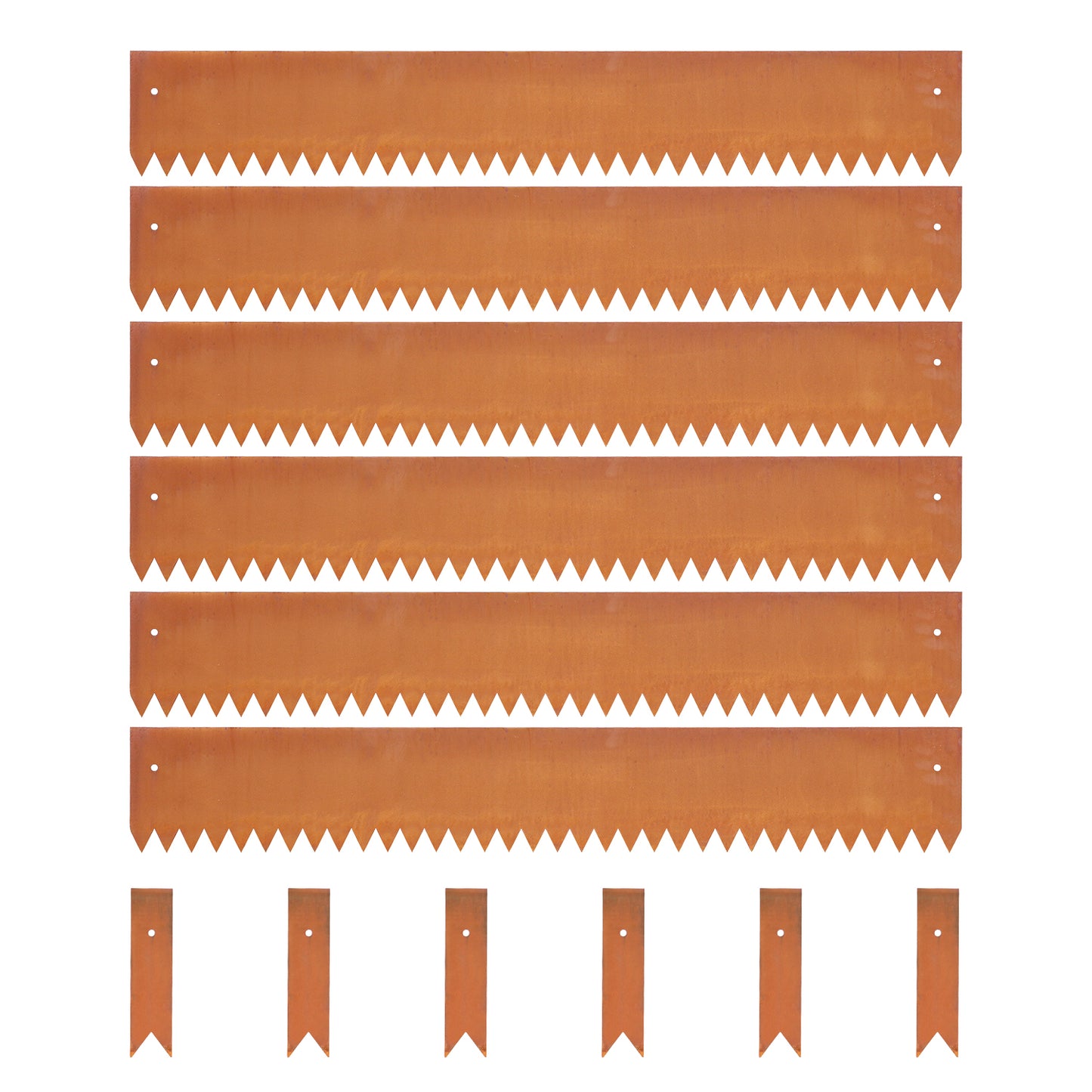 Durable Weathering Steel Landscape Edging Set (6 Pieces)