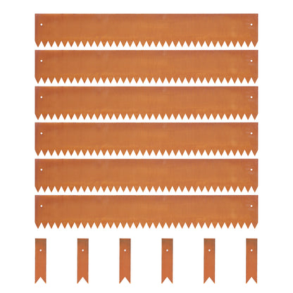 Durable Weathering Steel Landscape Edging Set (6 Pieces)