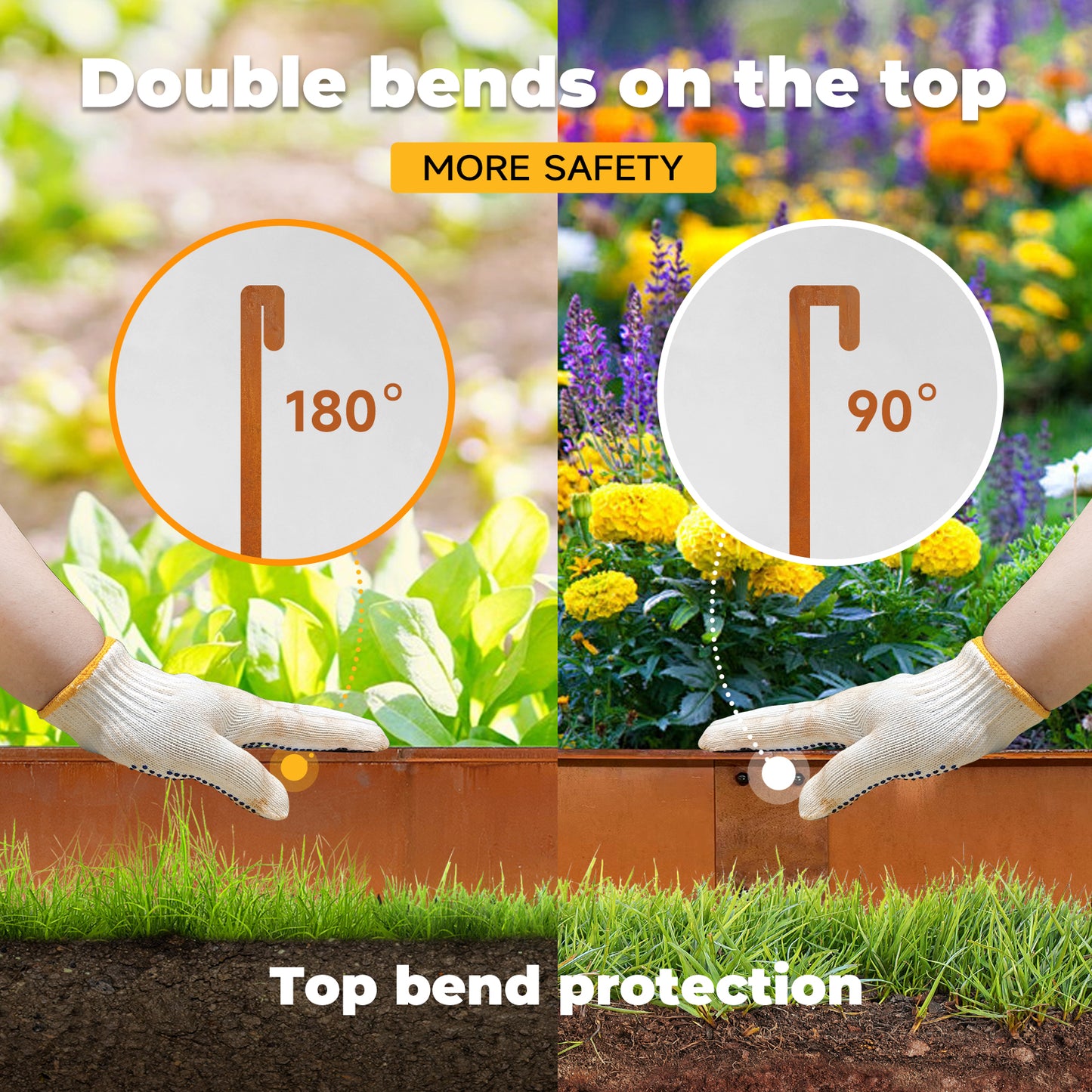 Top Bent Steel Edging 6 Pieces