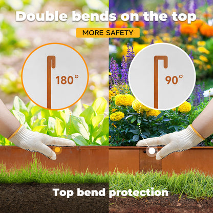 Top Bent Steel Edging 6 Pieces