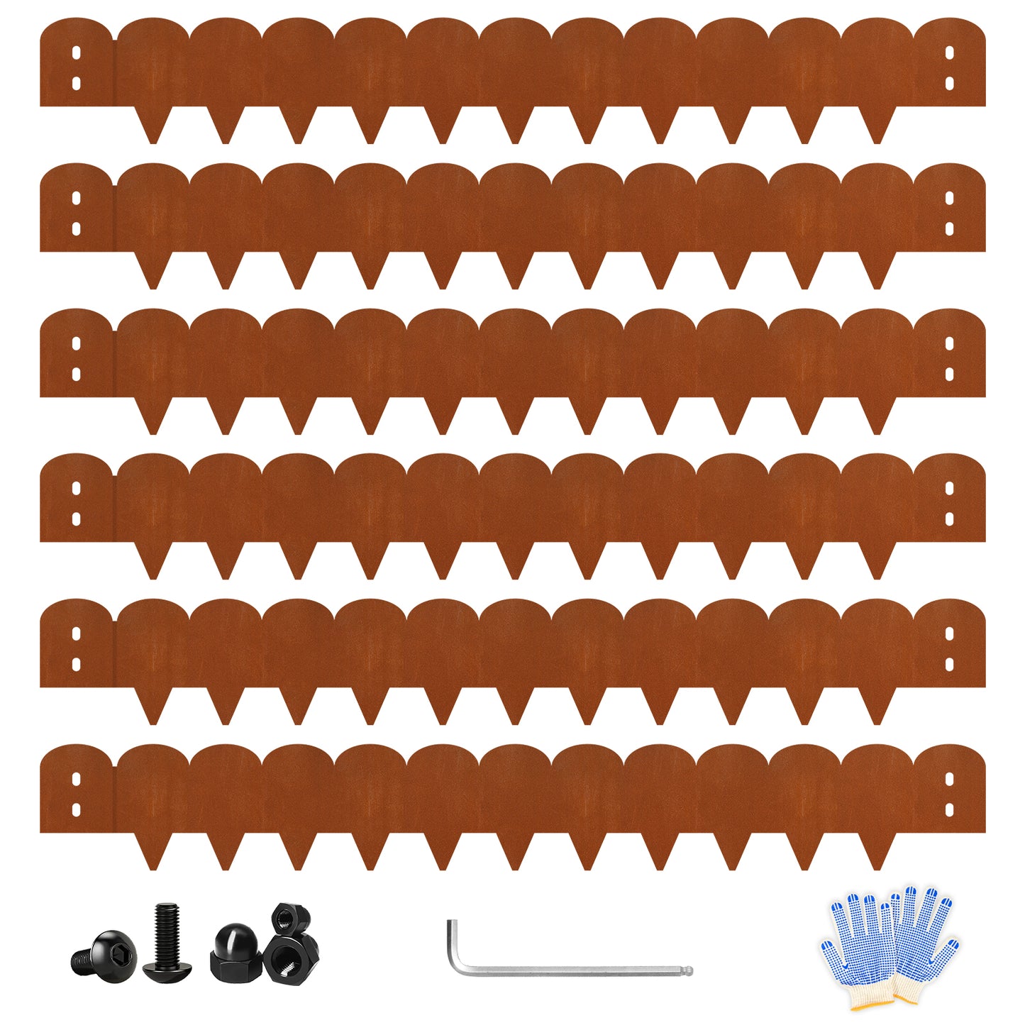 Heavy Duty Scalloped Edges Garden Edging (6 Pieces)