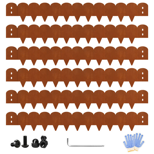 Heavy Duty Scalloped Edges Garden Edging (6 Pieces)