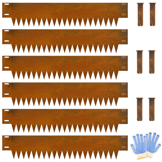Buckle Corten Steel Edging (6 Pieces)