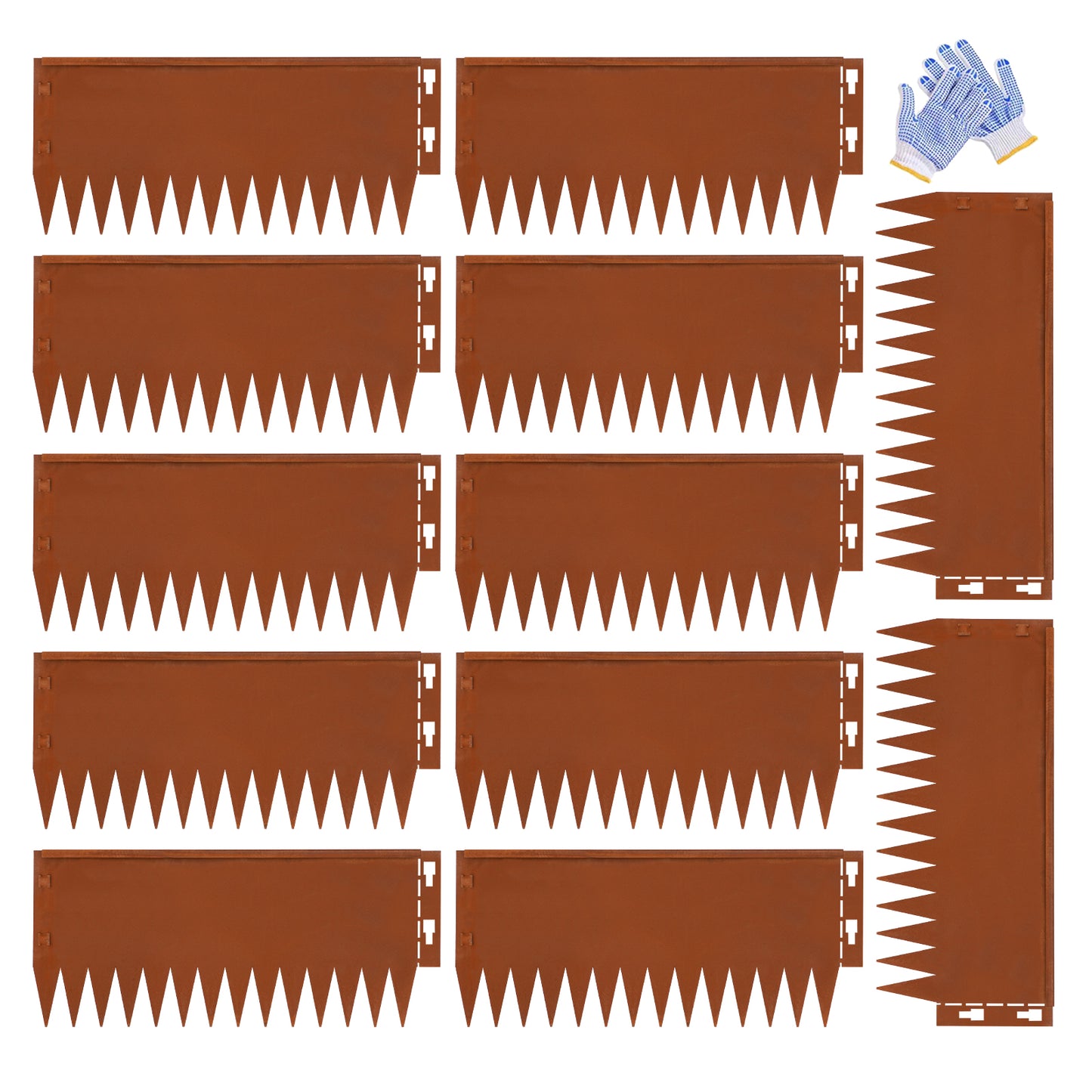 Buckle Corten Steel Edging 12 Pieces