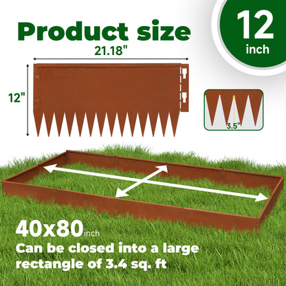 Buckle Corten Steel Edging 12 Pieces