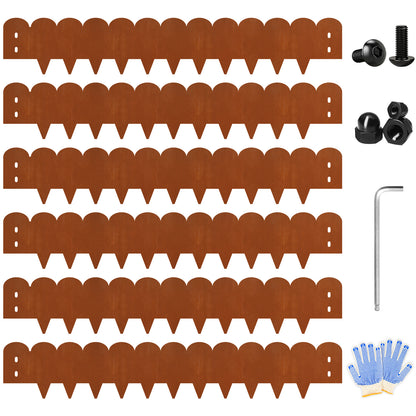 Heavy Duty Scalloped Edges Garden Edging (6 Pieces)