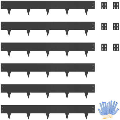 Black Wide-Toothed Design Metal Edging (6 Pieces)