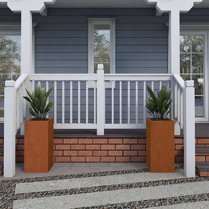 Corten Steel Planter With Partition