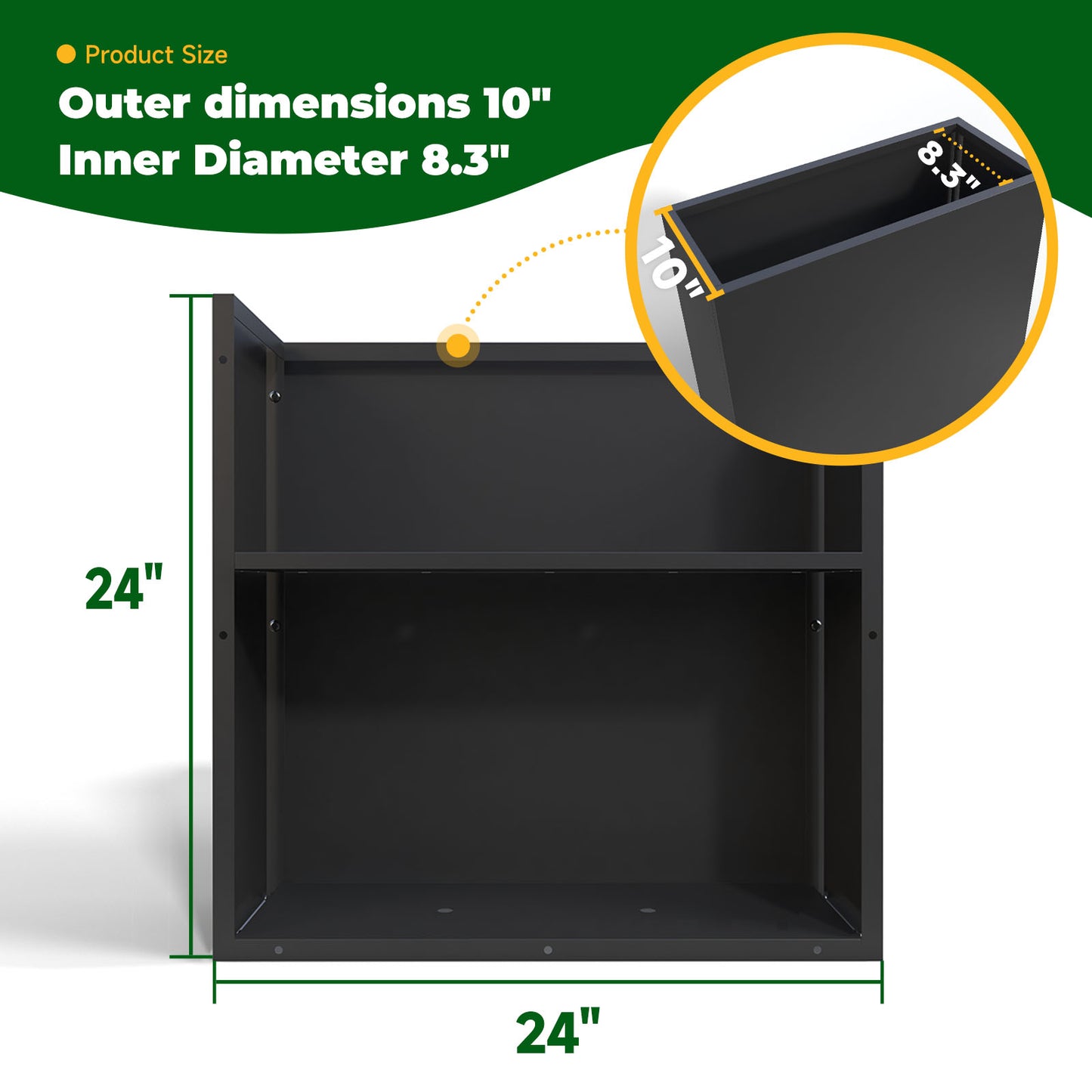 Rectangular Powder Coating Planter With Partition