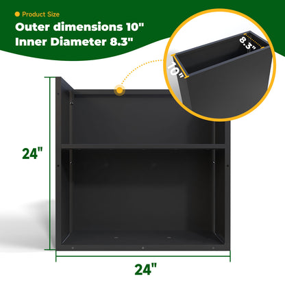 Rectangular Powder Coating Planter With Partition