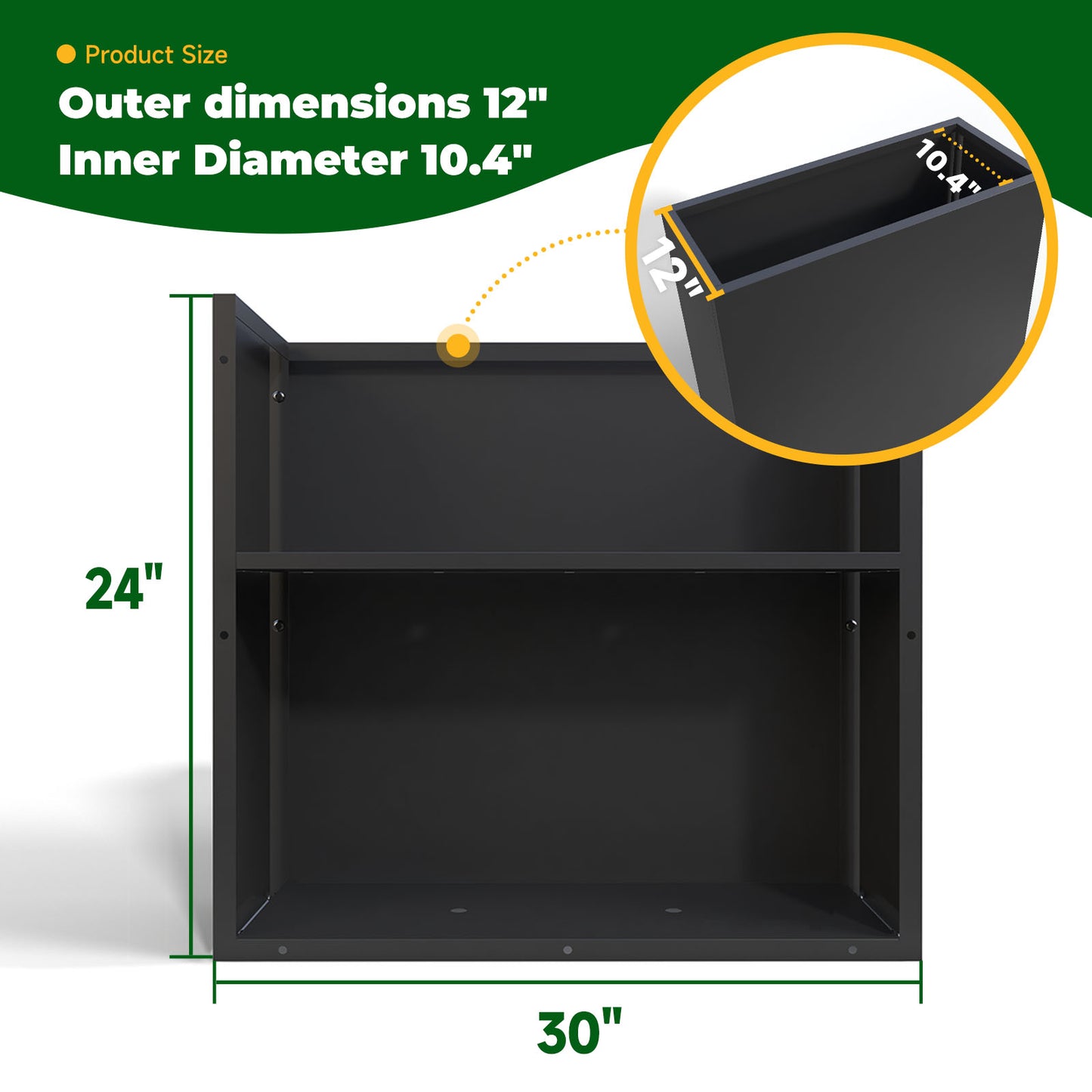 Rectangular Powder Coating Planter With Partition