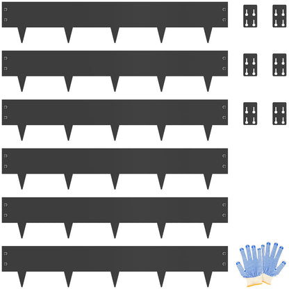 Black Wide-Toothed Design Metal Edging (6 Pieces)