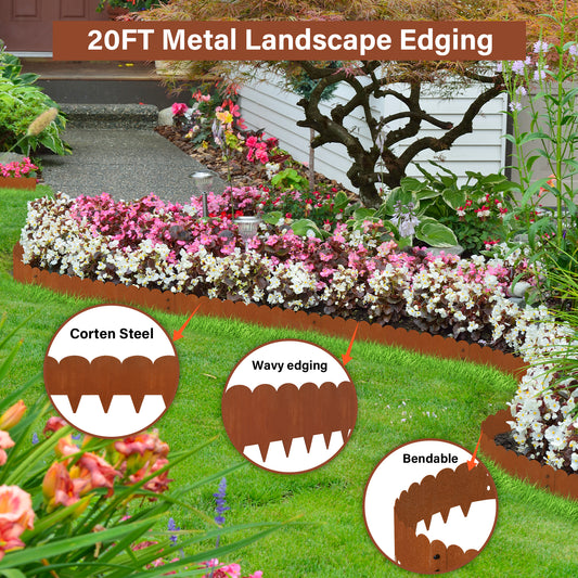 Heavy Duty Scalloped Edges Garden Edging (6 Pieces)