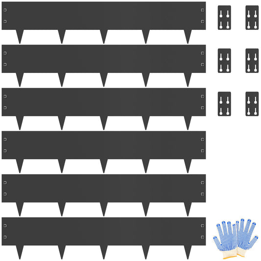 Black Wide-Toothed Design Metal Edging (6 Pieces)
