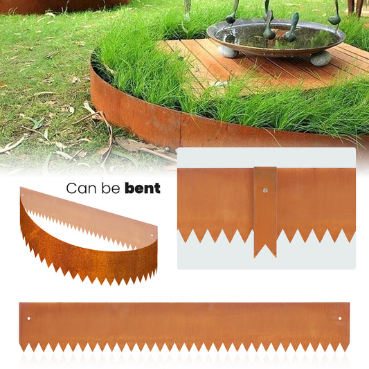 Durable Weathering Steel Landscape Edging Set (6 Pieces)