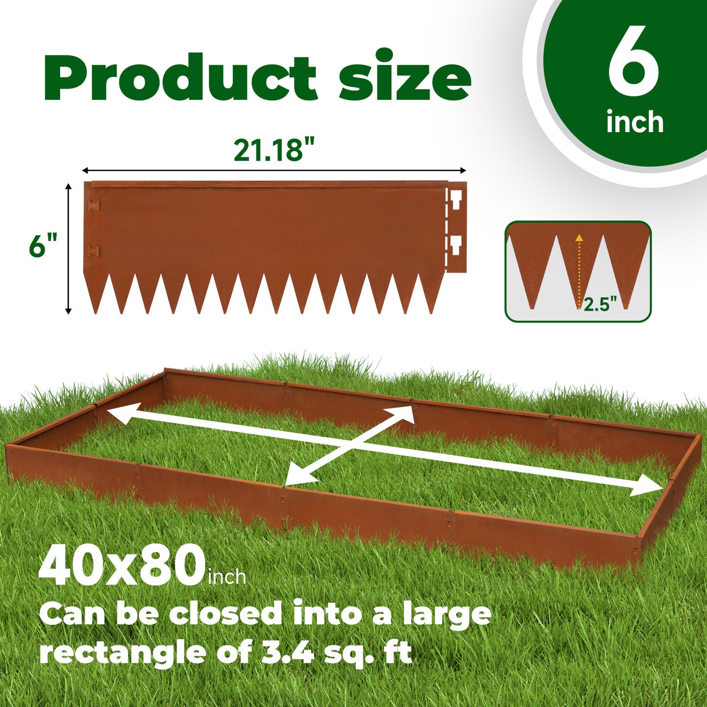 Buckle Corten Steel Edging 12 Pieces