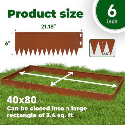 Buckle Corten Steel Edging 12 Pieces