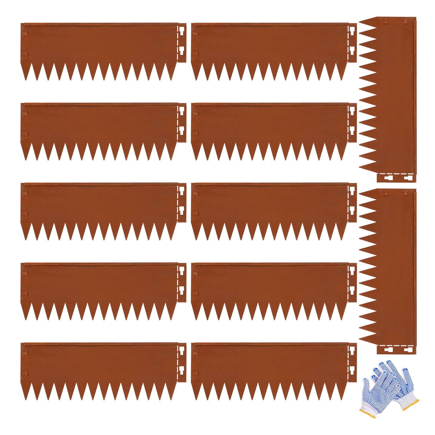 Buckle Corten Steel Edging 12 Pieces