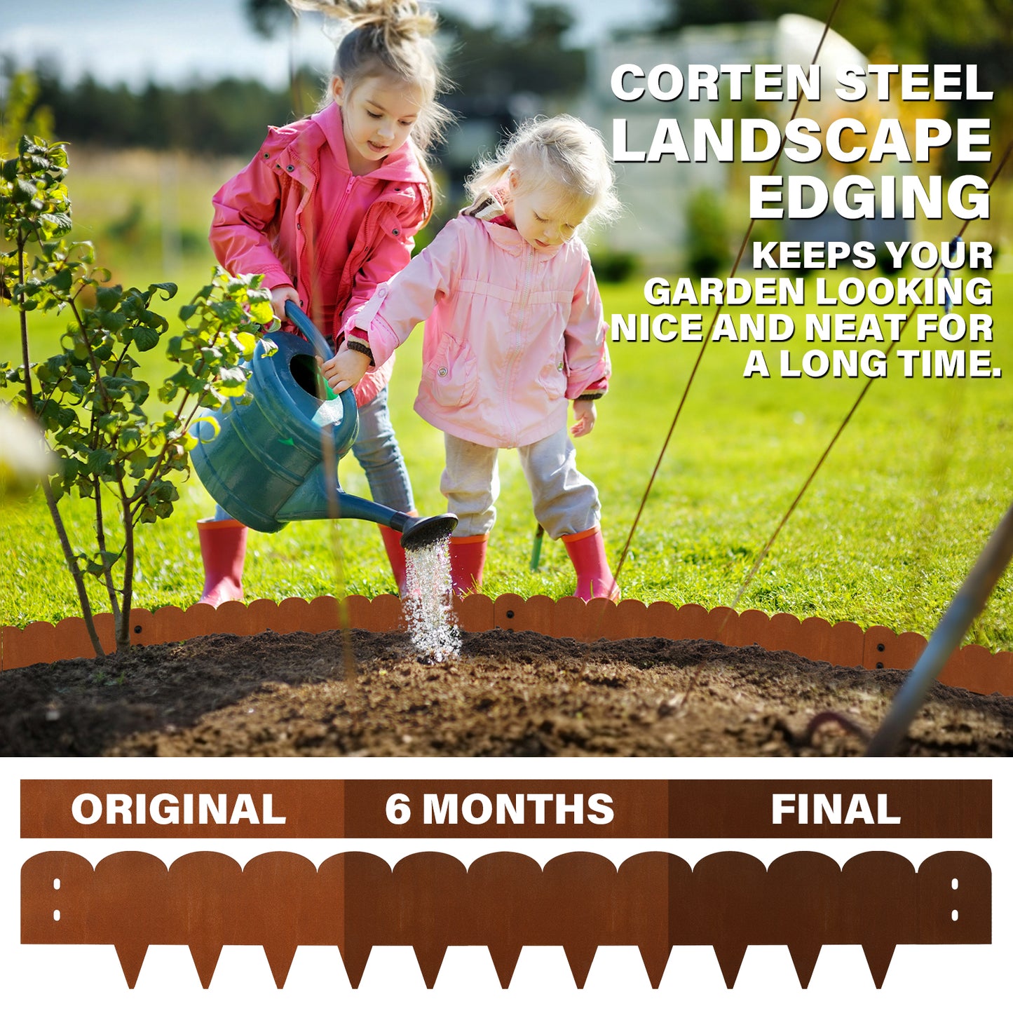 Heavy Duty Scalloped Edges Garden Edging (6 Pieces)