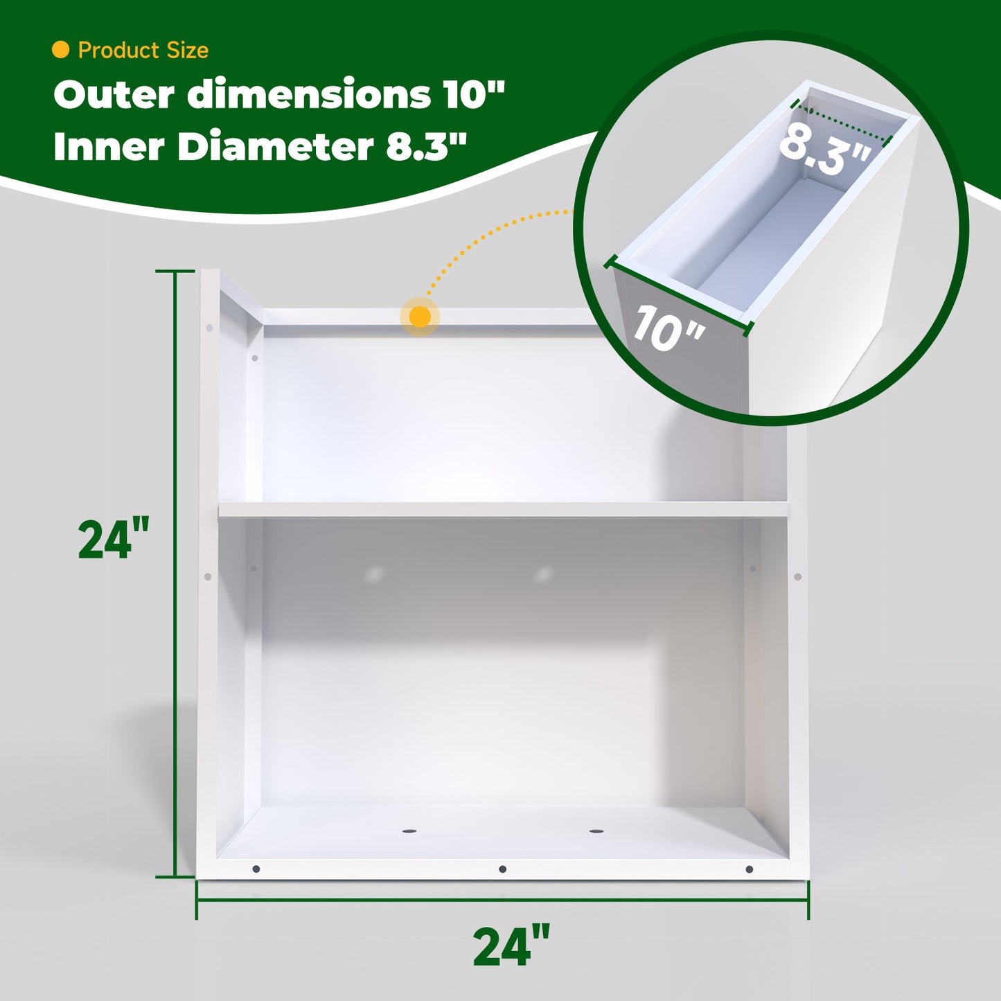 Rectangular Powder Coating Planter With Partition