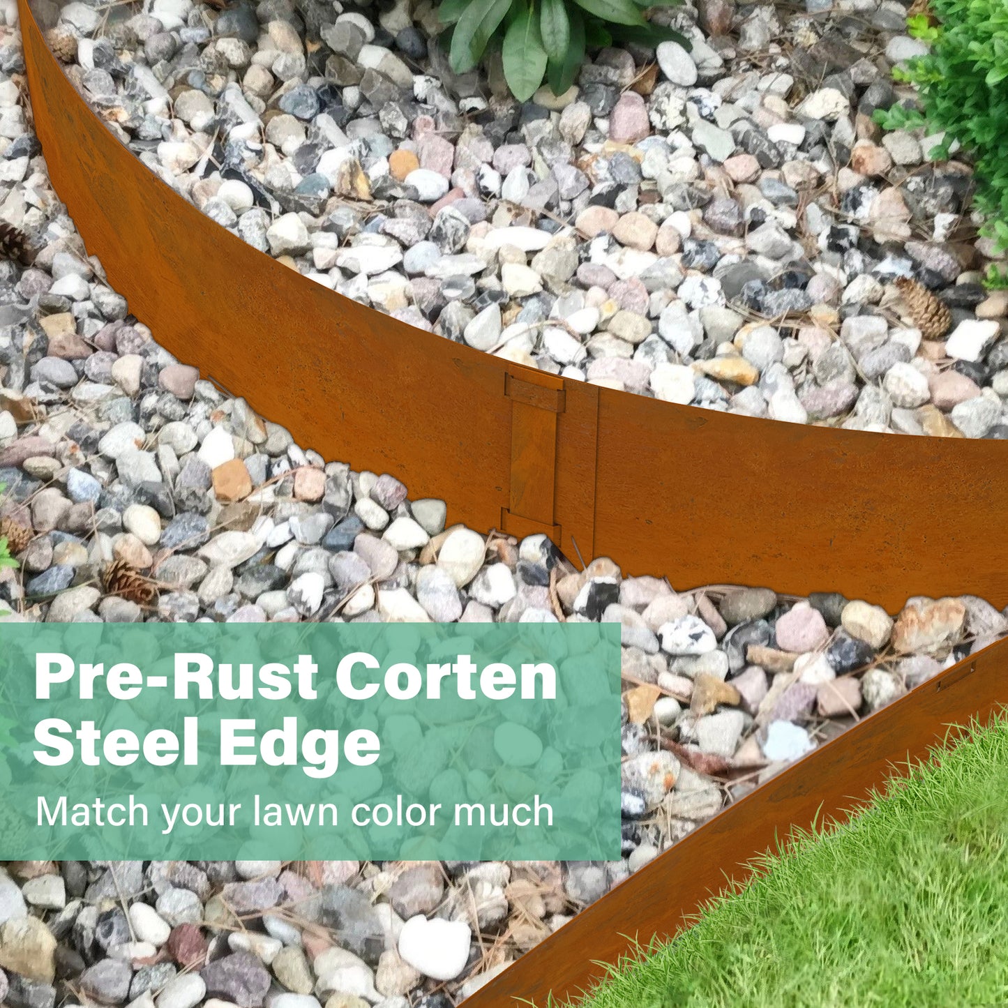 Buckle Corten Steel Edging (6 Pieces)