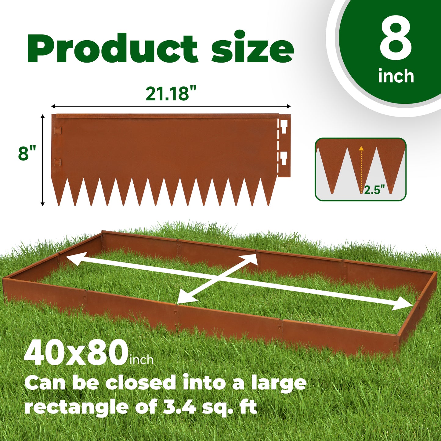 Buckle Corten Steel Edging 12 Pieces