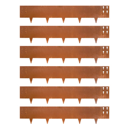Corten Steel Edging Single Tooth 6 Pieces