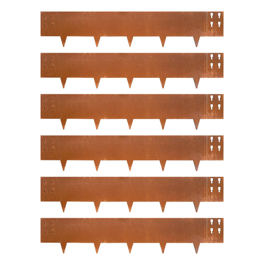 Corten Steel Edging Single Tooth 6 Pieces