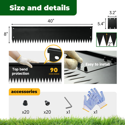 Top Bent Black Edging 6 Pieces
