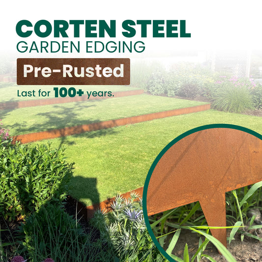 Corten Steel Edging Single Tooth 6 Pieces