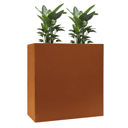 Rectangular Corten Steel Planter With Partition