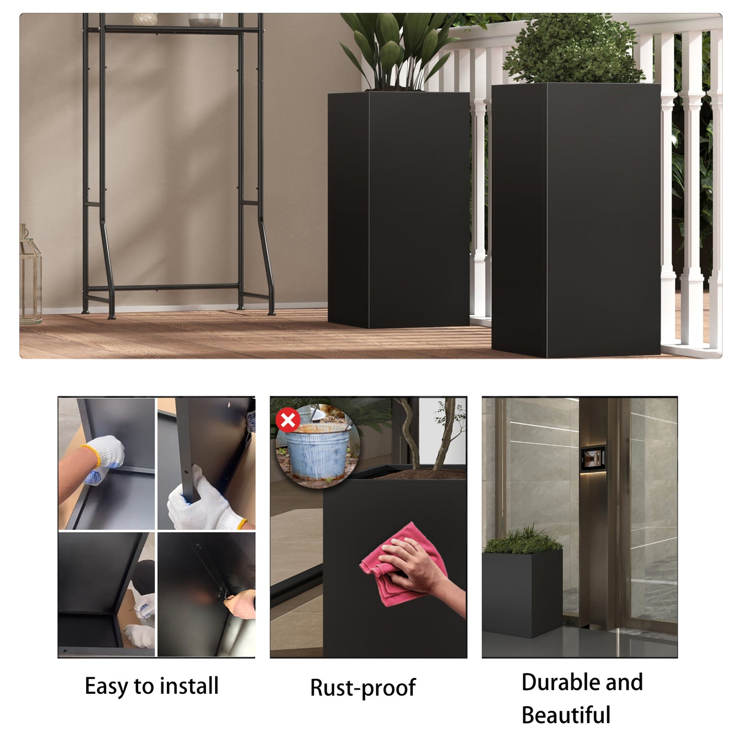 High Spray Painting Planter With Partition