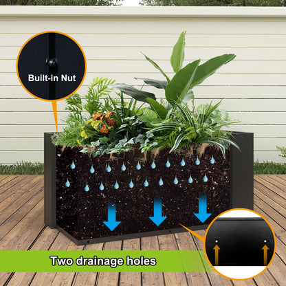 Rectangular Spray Painting Planter With Partition