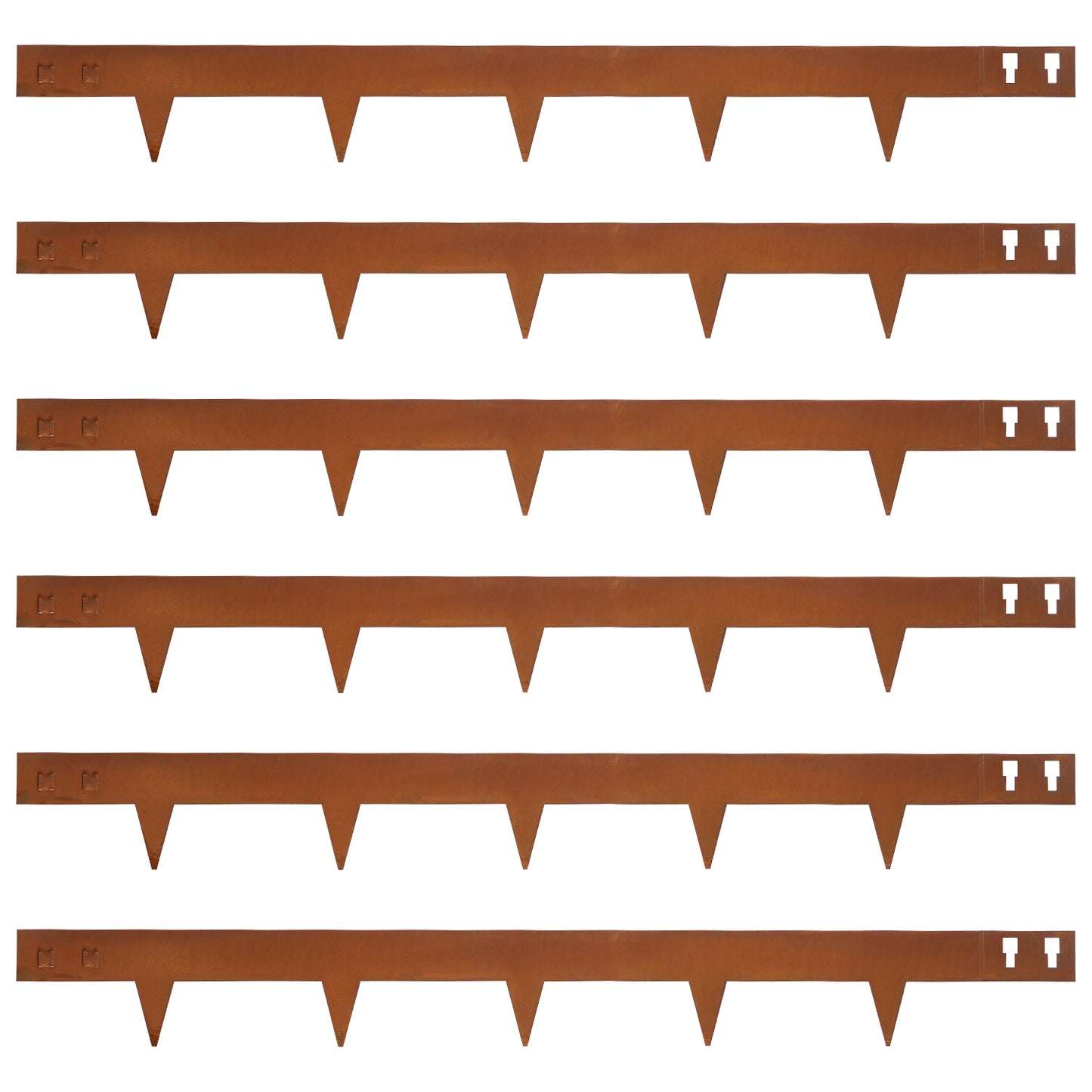 Rust Corten Steel Buckle Edging (6 Pieces)