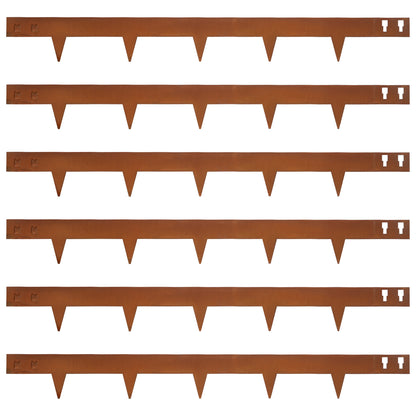 Rust Corten Steel Buckle Edging (6 Pieces)