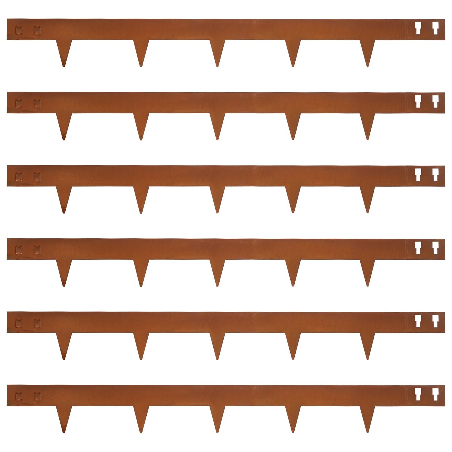 Rust Corten Steel Buckle Edging (6 Pieces)